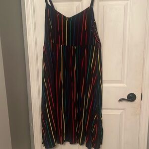 Black with rainbow stripe dress